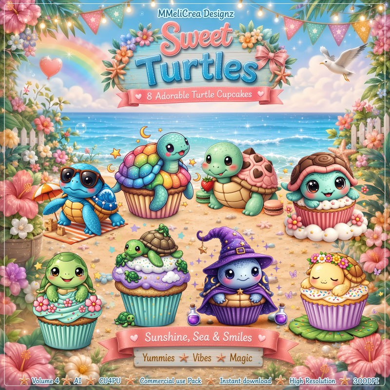 (image for) AI CU - VOL.4 - Sweet Turtles (CU4PU/PNG/PACK)